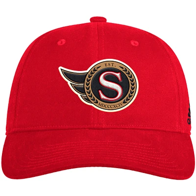 Men's adidas Red Ottawa Senators Washed Cotton - Flex Hat