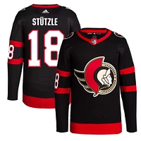 Maillot authentique à domicile Primegreen des Sénateurs d'Ottawa noir adidas Tim Stutzle pour homme