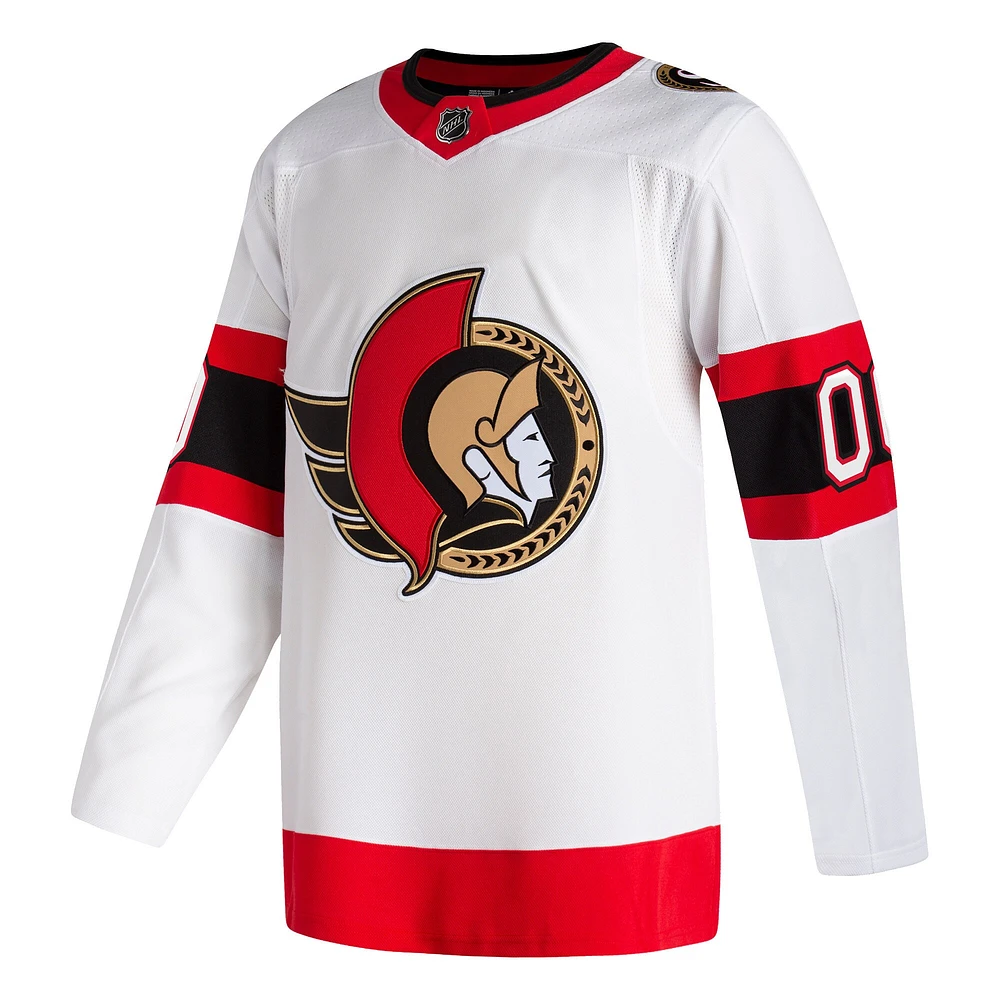 Homme adidas White Ottawa Senators 2020/21 Away - Maillot Authentic Pro Custom