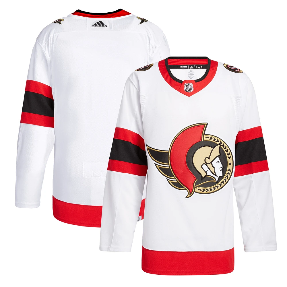 Men's adidas White Ottawa Senators Away - Primegreen Authentic Jersey