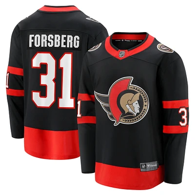 Men's Fanatics Anton Forsberg Black Ottawa Senators Home Breakaway Player - Jersey