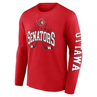 Men's Fanatics Black/Red Ottawa Senators Shade Cuffed Knit Hat & T-Shirt Combo Set