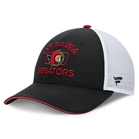 Men's Fanatics Black/White Ottawa Senators Authentic Pro Rink Meshback Structured Adjustable Hat