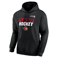 Sweat à capuche noir Fanatics pour homme, Sénateurs d'Ottawa, séries éliminatoires de la Coupe Stanley 2025