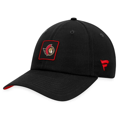 Casquette de performance réglable authentique Pro authentique des Sénateurs d'Ottawa Fanatics pour hommes, noire