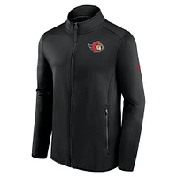 Fanatics Black Ottawa Senators Authentic Pro Fleece pour hommes - Veste entièrement zippée