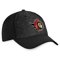 Casquette authentique Pro Flex noire des Sénateurs d'Ottawa Fanatics pour hommes