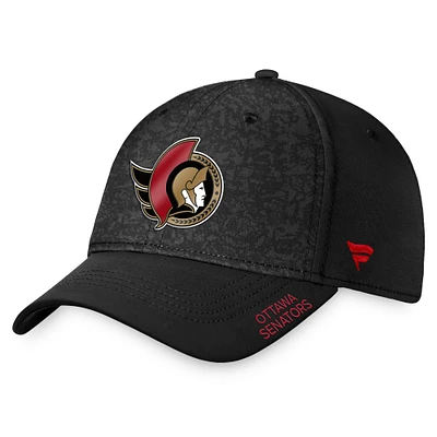 Casquette authentique Pro Flex noire des Sénateurs d'Ottawa Fanatics pour hommes