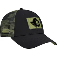 Casquette ajustable authentique Pro Military Appreciation des Sénateurs d'Ottawa pour hommes, noire, Fanatics