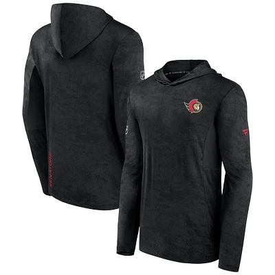 Men's Fanatics Black Ottawa Senators Authentic Pro - Pullover Hoodie