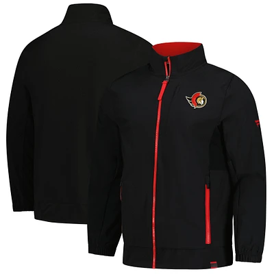 Veste d'entraîneur entièrement zippée Pro Rink authentique des Sénateurs d'Ottawa Fanatics pour hommes, noire