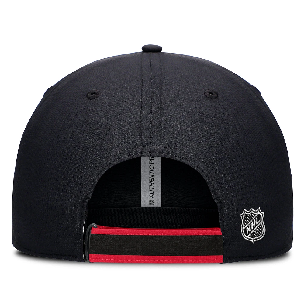 Casquette ajustable authentique Pro Rink Pinnacle des Sénateurs d'Ottawa Fanatics pour hommes, noire