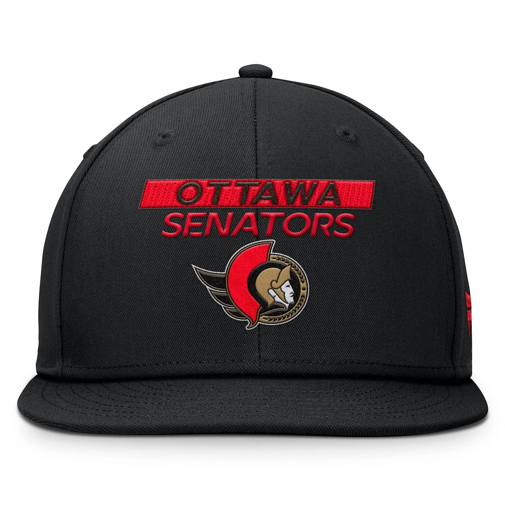 Men's Fanatics Black Ottawa Senators Authentic Pro Rink Prime Snapback Hat