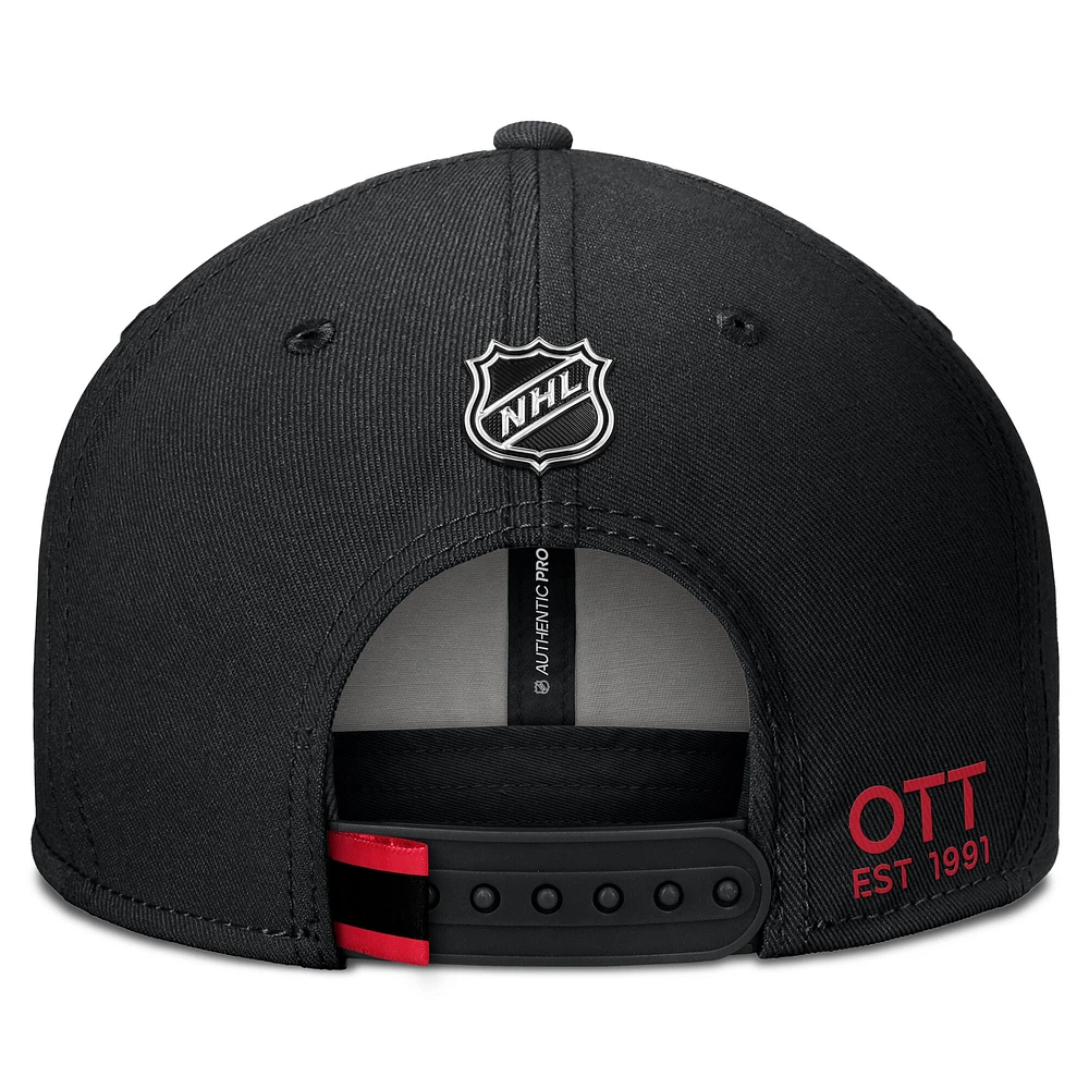 Men's Fanatics Black Ottawa Senators Authentic Pro Rink Prime Snapback Hat