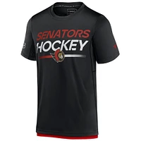 T-shirt authentique Pro Tech noir Fanatics des Sénateurs d'Ottawa pour homme