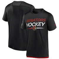 T-shirt authentique Pro Tech noir Fanatics des Sénateurs d'Ottawa pour homme