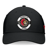 Men's Fanatics Black Ottawa Senators Authentic Pro Training Camp Flex Hat