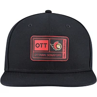 Casquette Snapback authentique noire pour camp d'entraînement des Sénateurs d'Ottawa Fanatics pour hommes