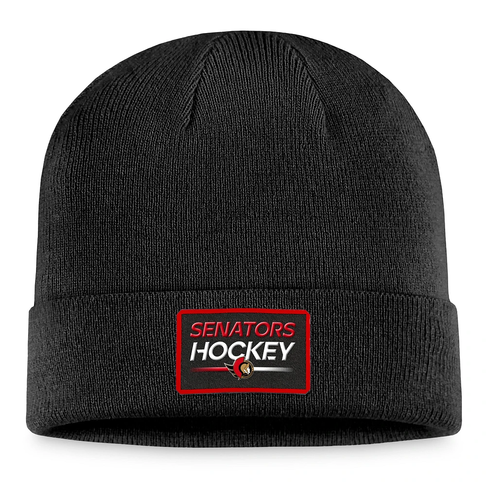 Men's Fanatics  Black Ottawa Senators Cuffed Knit Hat