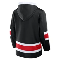 Men's Fanatics  Black Ottawa Senators Inside Line Fleece Pullover Hoodie