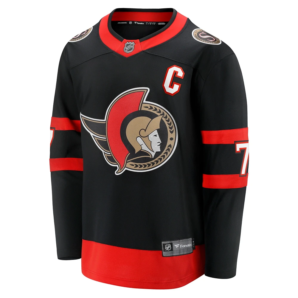 Maillot d'échappée à domicile des Sénateurs d'Ottawa noir Brady Tkachuk Fanatics pour hommes
