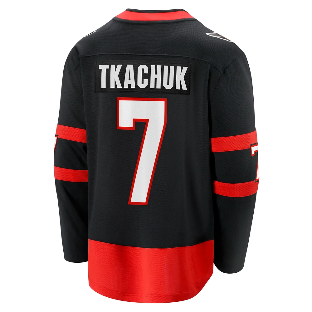Maillot d'échappée à domicile des Sénateurs d'Ottawa noir Brady Tkachuk Fanatics pour hommes