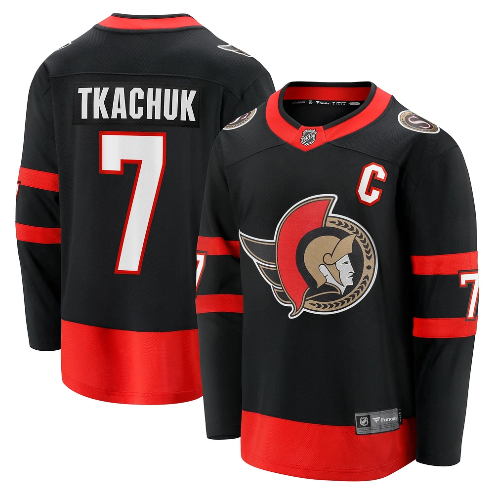 Men's Fanatics Brady Tkachuk Black Ottawa Senators Home Breakaway - Player Jersey