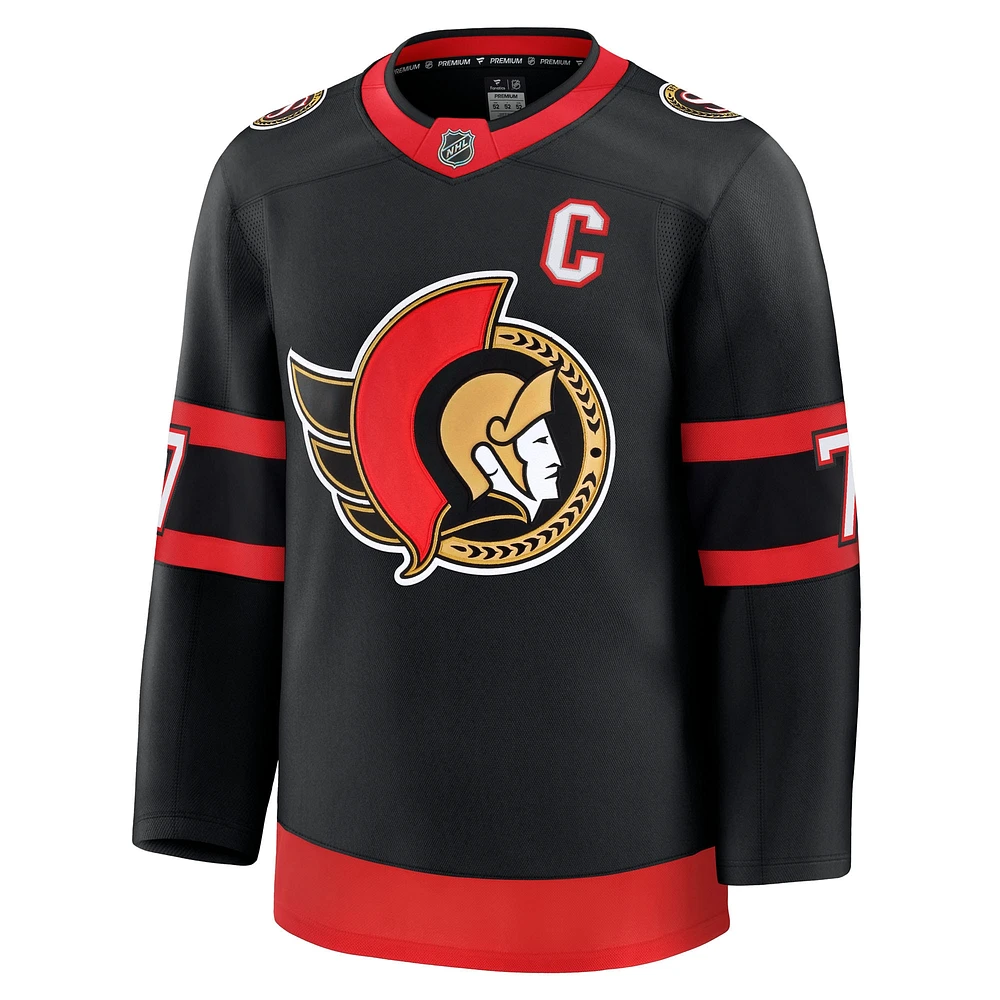 Men's Fanatics Brady Tkachuk Black Ottawa Senators Home Premium Player Jersey