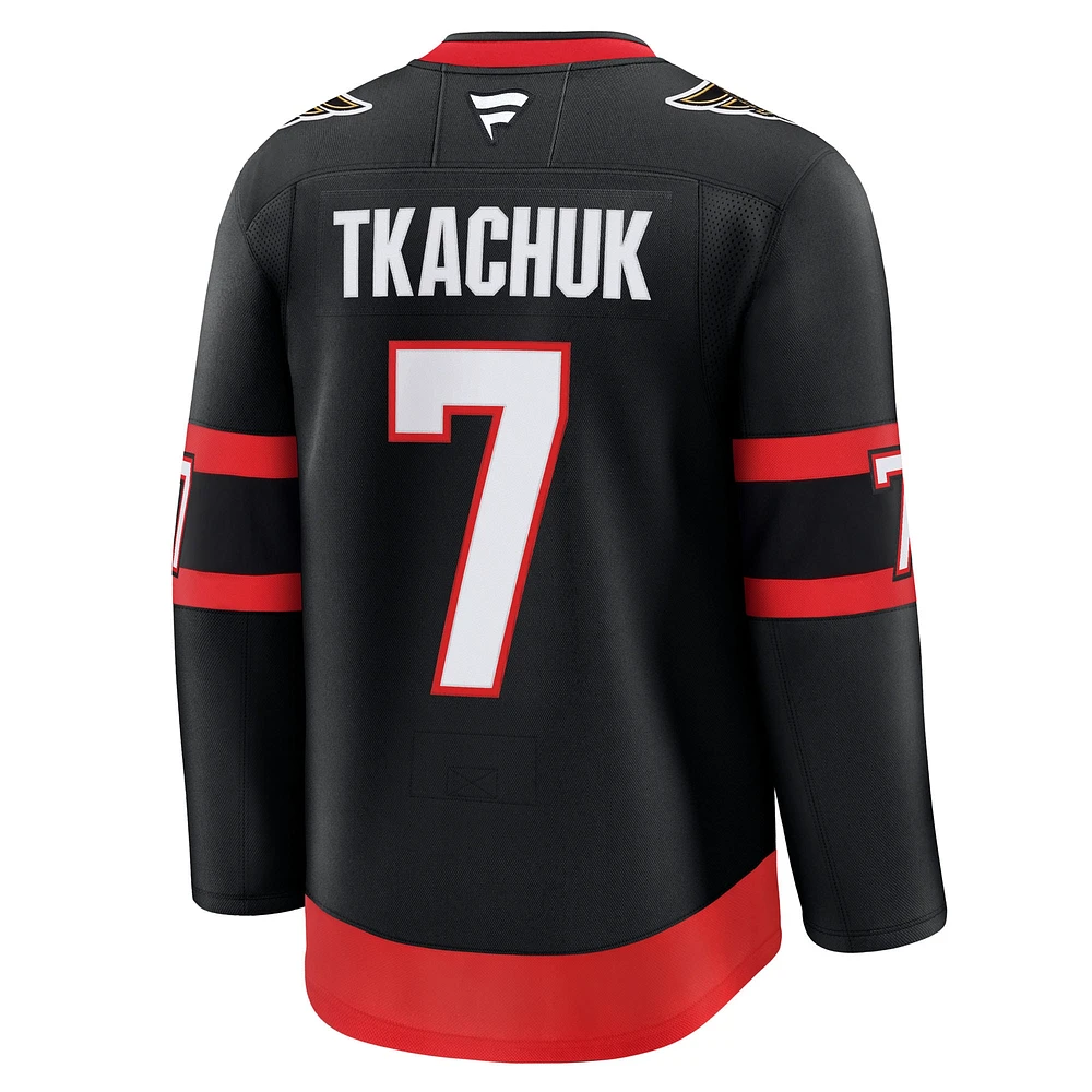 Maillot de joueur à domicile noir Fanatics Brady Tkachuk des Sénateurs d'Ottawa pour hommes