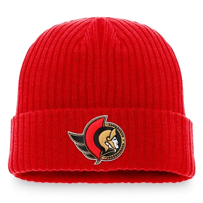 Ottawa Senators Fanatics Branded Core Primary Logo Cuffed Knit Hat - Red