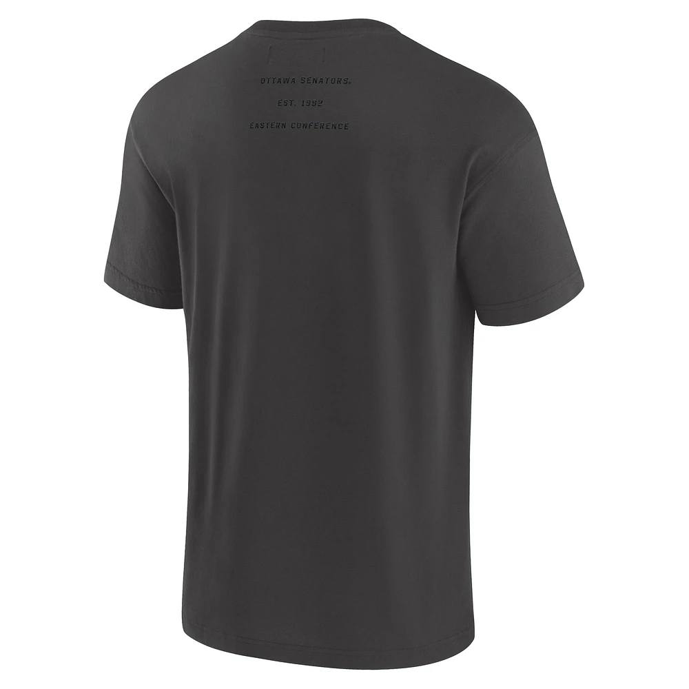 Men's Fanatics Charcoal Ottawa Senators Elements Weathered Tonal Future Ground T-Shirt