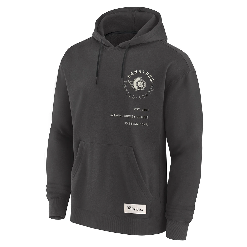 Men's Fanatics Charcoal Ottawa Senators Future Ground Info Pullover Hoodie