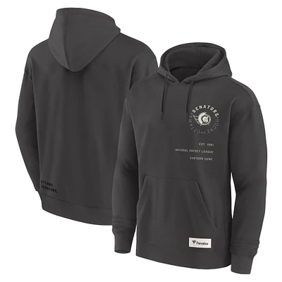 Men's Fanatics Charcoal Ottawa Senators Future Ground Info Pullover Hoodie