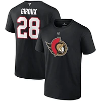 Fanatics pour hommes Claude Giroux Noir Sénateurs d'Ottawa Authentic Stack Name & Number - T-shirt