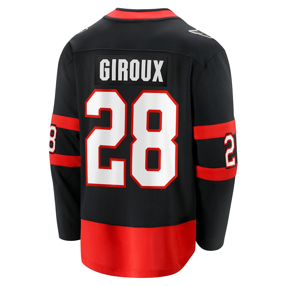 Fanatics pour hommes Claude Giroux noir Maillot de joueur échappé à domicile des Sénateurs d'Ottawa