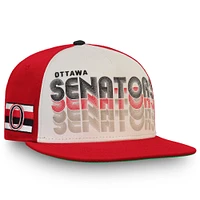 Men's Fanatics Cream/Red Ottawa Senators True Classic Snapback Hat