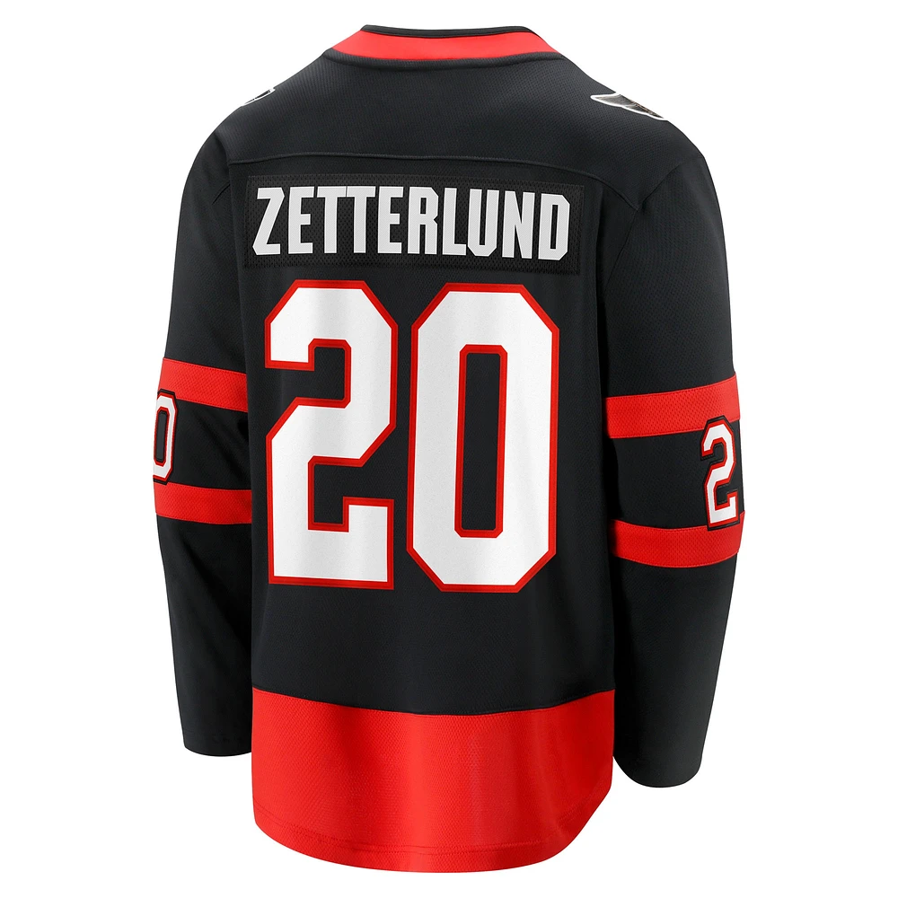 Men's Fanatics Fabian Zetterlund Black Ottawa Senators Home Breakaway Jersey