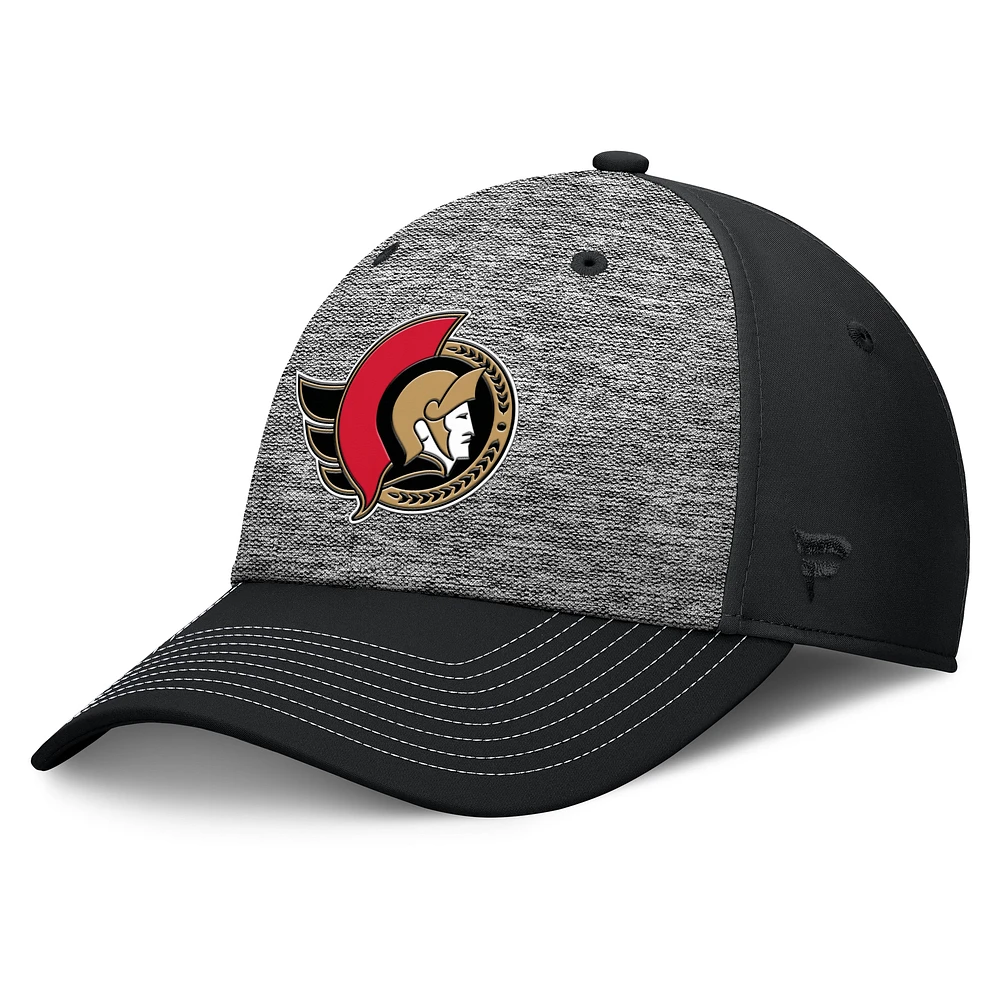 Men's Fanatics Gray/Black Ottawa Senators Fundamental Top Shelf 2-Tone Flex Hat