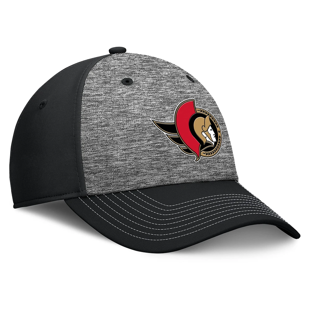 Men's Fanatics Gray/Black Ottawa Senators Fundamental Top Shelf 2-Tone Flex Hat