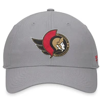 Casquette réglable pour temps supplémentaire des Sénateurs d'Ottawa Fanatics gris pour hommes