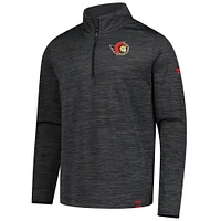 Men's Fanatics  Heather Charcoal Ottawa Senators Authentic Pro Lightweight Quarter-Zip Pullover