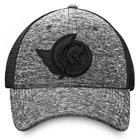 Casquette de camionneur flexible authentique pour entraînement et voyage Fanatics homme, noir chiné/noir, Sénateurs d'Ottawa