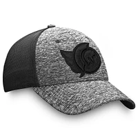 Casquette de camionneur flexible authentique pour entraînement et voyage Fanatics homme, noir chiné/noir, Sénateurs d'Ottawa