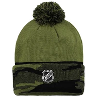 Men's Fanatics  Olive Ottawa Senators Military Appreciation Cuffed Knit Hat with Pom