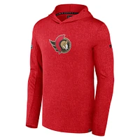 Men's Fanatics Red Ottawa Senators Authentic Pro Lightweight Pullover Hoodie