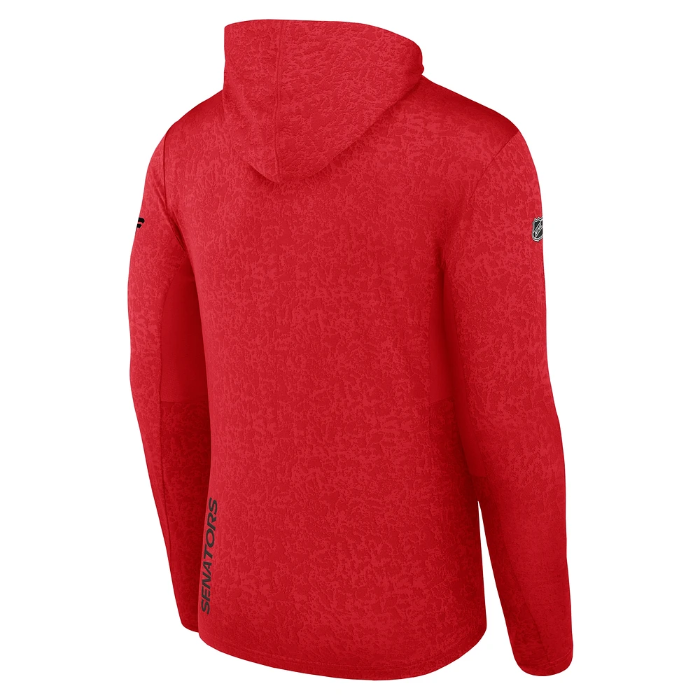 Men's Fanatics Red Ottawa Senators Authentic Pro Lightweight Pullover Hoodie