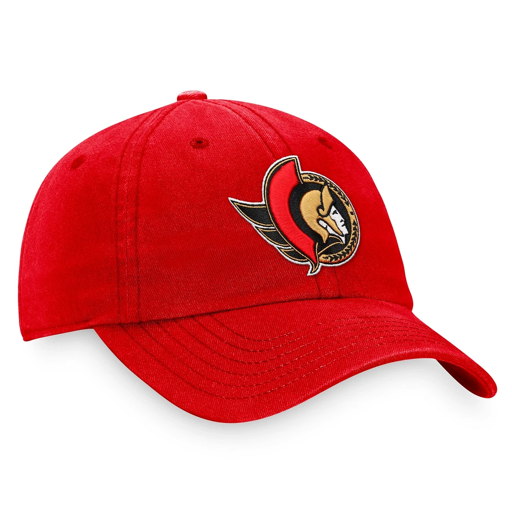 Fanatics Red Ottawa Senators Core Primary Logo pour hommes - Casquette réglable