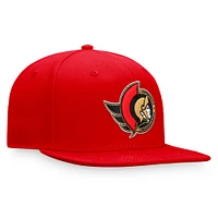 Casquette ajustée avec logo principal Fanatics Red Ottawa Senators Core pour hommes