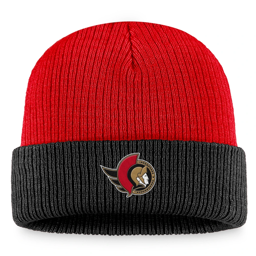 Men's Fanatics Red Ottawa Senators Vintage Heritage Cuffed Knit Hat