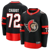 Fanatics pour hommes Thomas Chabot noir Maillot d'évasion à domicile des Sénateurs d'Ottawa